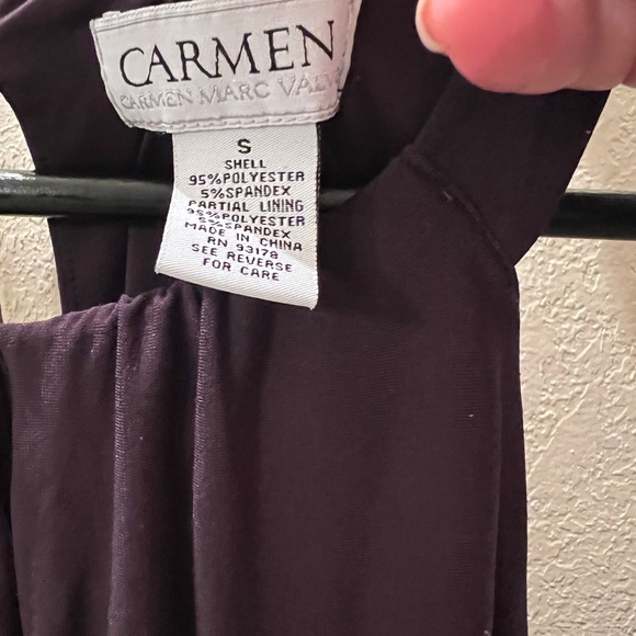 Carmen Marc Valvo Deep Purple Maxi Dress - Picture 3 of 5